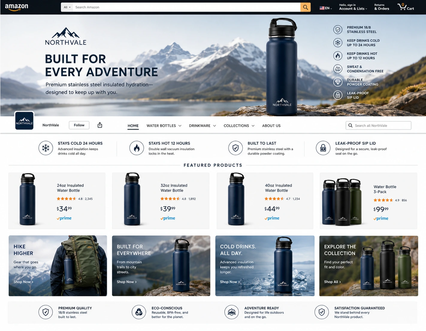 Amazon storefront design portfolio work